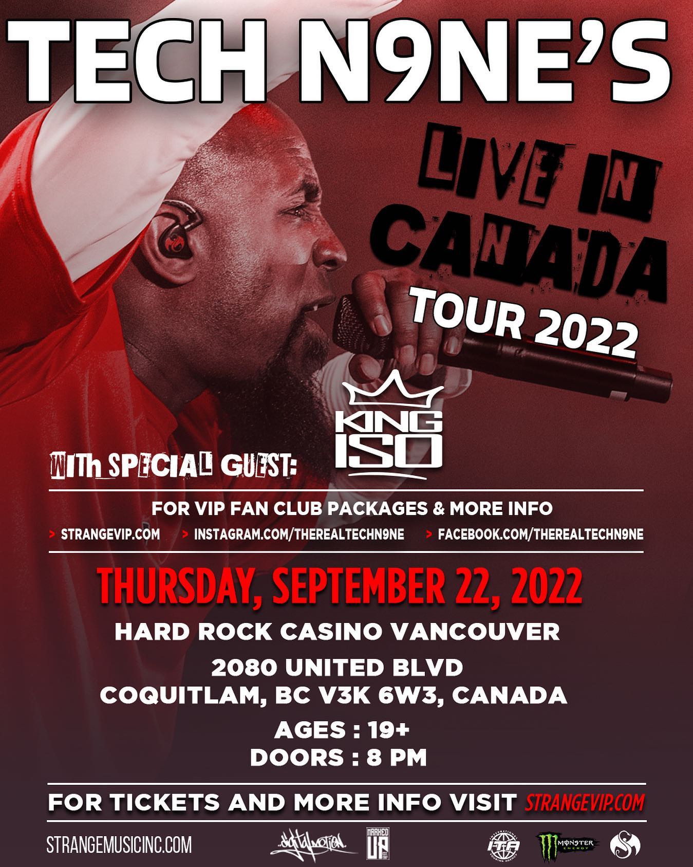 We’re proud to announce that we’ve got pioneering hip hop recoding artist @therealtechn9ne and @therealkingiso coming to @hardrockcasinov in September! Tickets are now available on our website. You won’t want to miss our biggest hip hop show yet🔊💯🎶